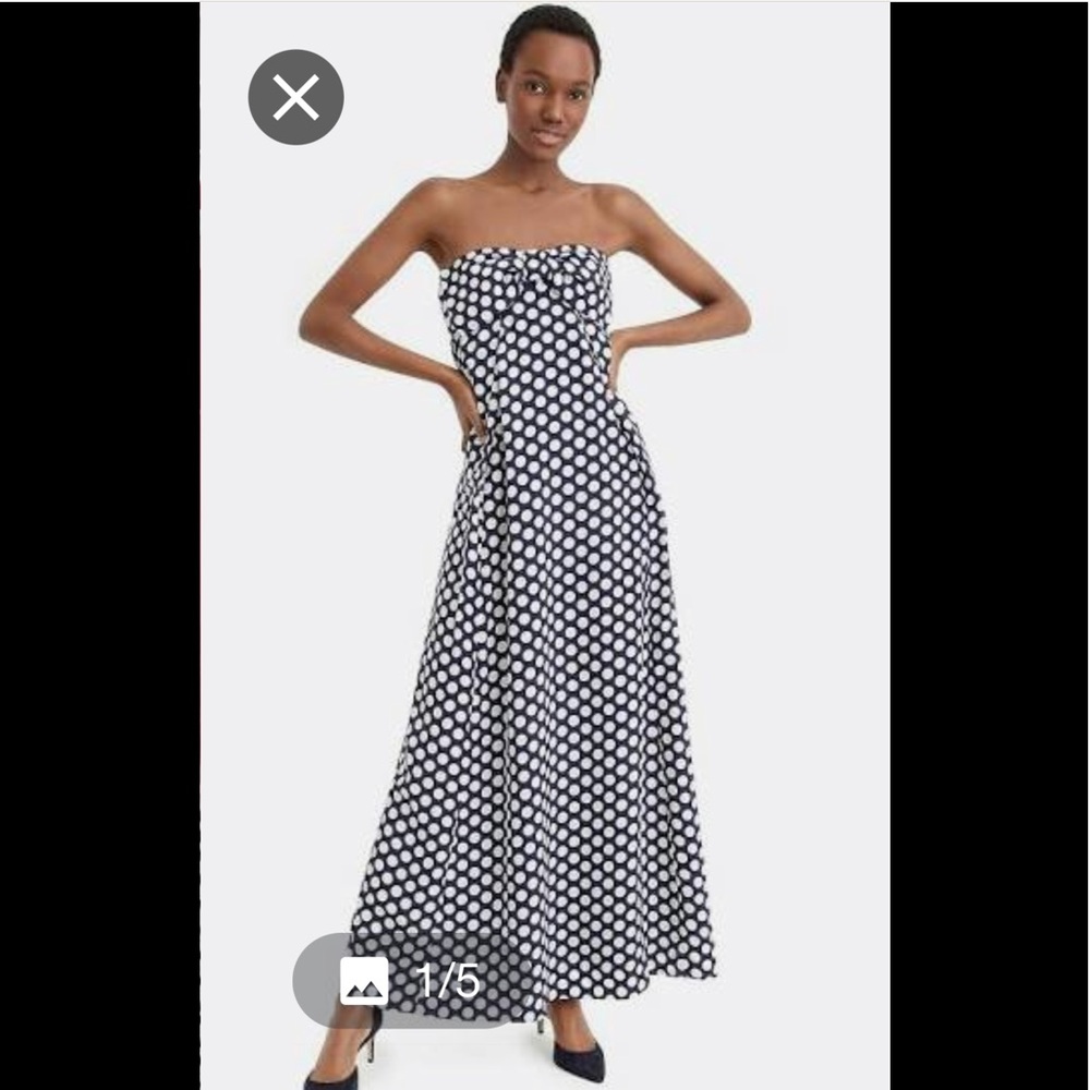 JCrew polka dot long dress size 10
